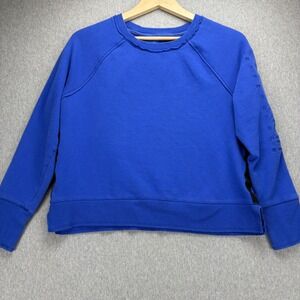 Calvin‎ Klein Performance Sweatshirt Womens L Royal Blue Crew Neck Raglan Sleeve